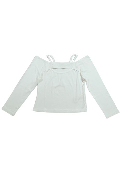 T-shirt bambina bianca in viscosa Manila Grace | 136TMJS25/SUBIANCO